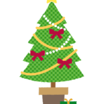 クリスマスツリーとプレゼントのイラスト
