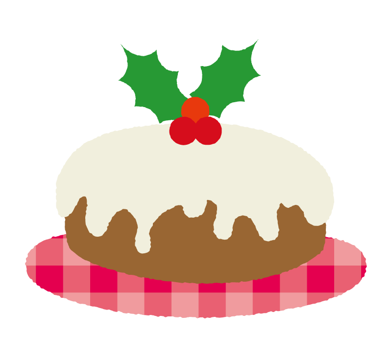 ヒイラギのクリスマスケーキのイラスト