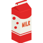 牛乳パック（1リットル）のイラスト
