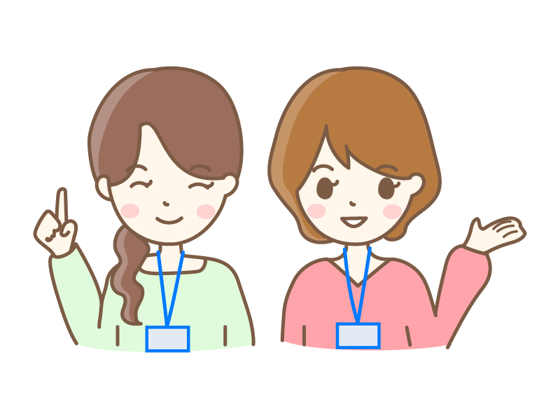 女性二人の案内係のイラスト