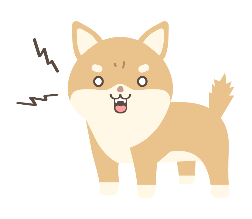 吠えている柴犬のイラスト