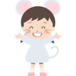 ネズミの恰好をしている女の子のイラスト