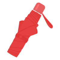 赤い折りたたみ式の傘のイラスト