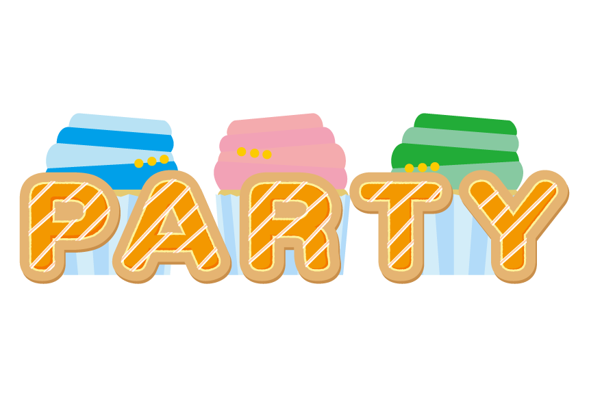 「PARTY」の文字イラスト