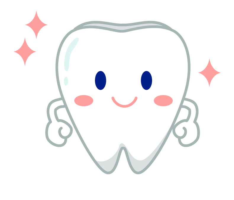 ピカピカの歯のキャラクターのイラスト