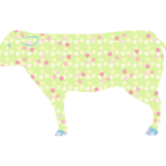 花柄模様の牛のイラスト