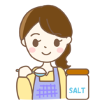 塩を量る主婦のイラスト