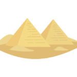 砂漠とピラミッドのイラスト