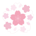 白と薄いピンク色の桜のイラスト