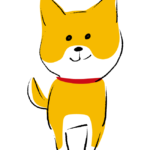 手書き風のかわいい柴犬（正面）のイラスト