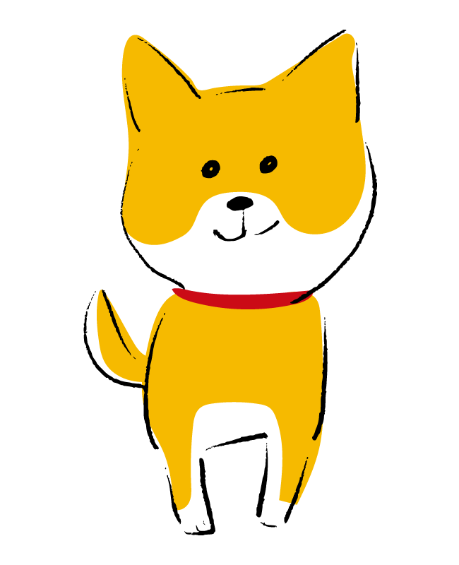 手書き風のかわいい柴犬（正面）のイラスト