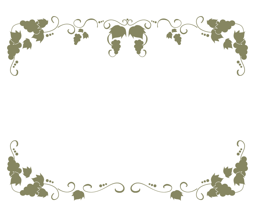 葡萄と蔦のシンプルなフレーム・飾り枠のイラスト