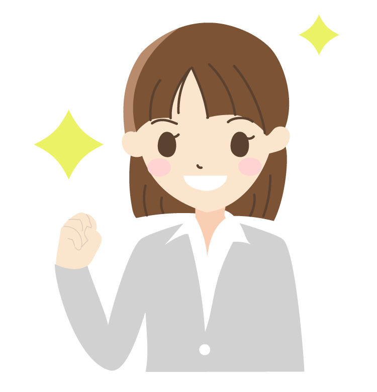 ガッツポーズをする新入社員 女性 のイラスト 無料のフリー素材