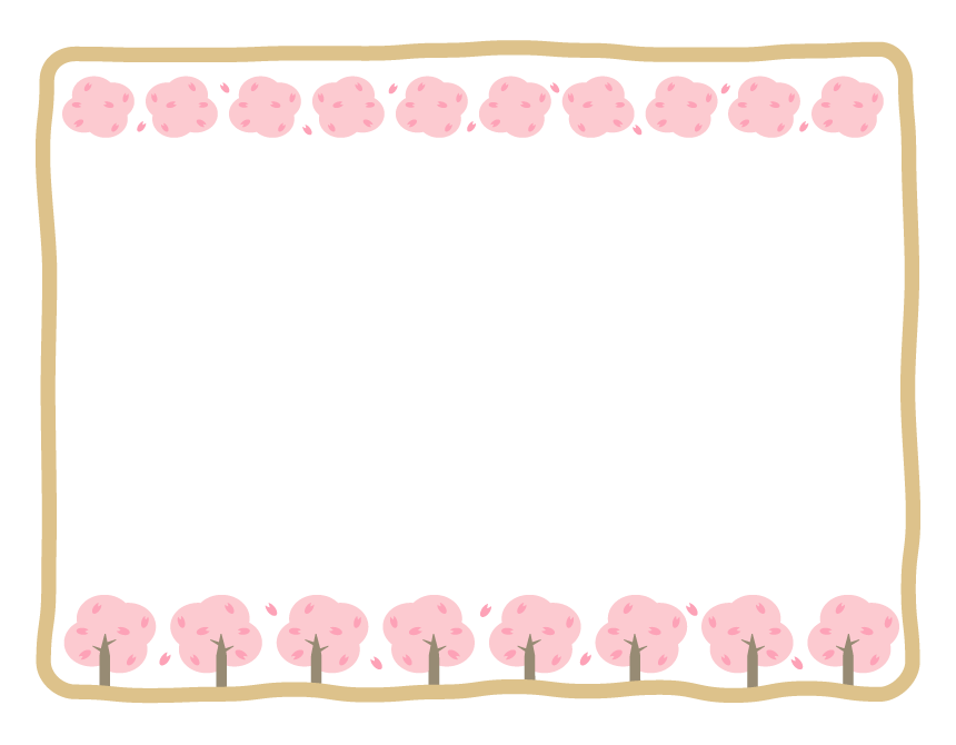 桜並木のフレーム・飾り枠のイラスト