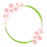 和風の桜の円形フレーム・飾り枠のイラスト