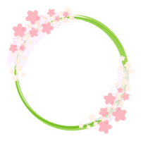 和風の桜の円形フレーム・飾り枠のイラスト