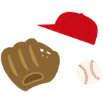 野球帽やグローブのイラスト