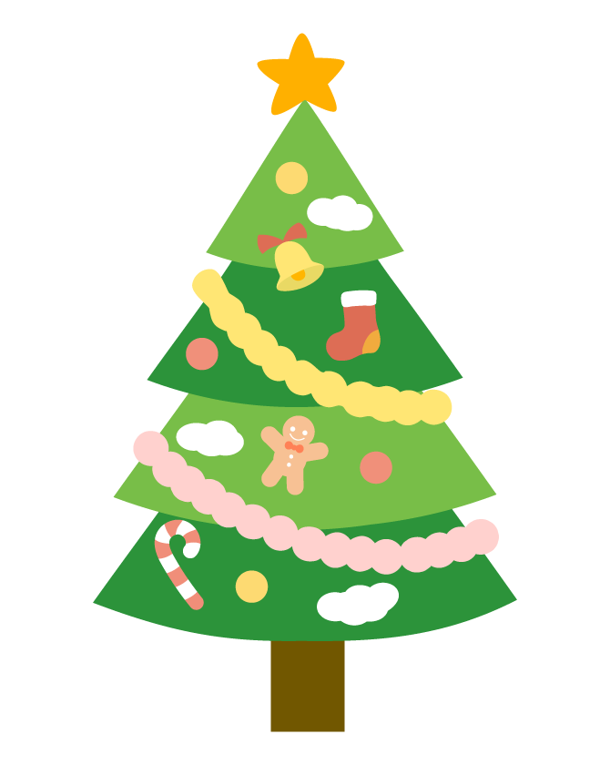 シンプルでかわいいクリスマスツリーのイラスト