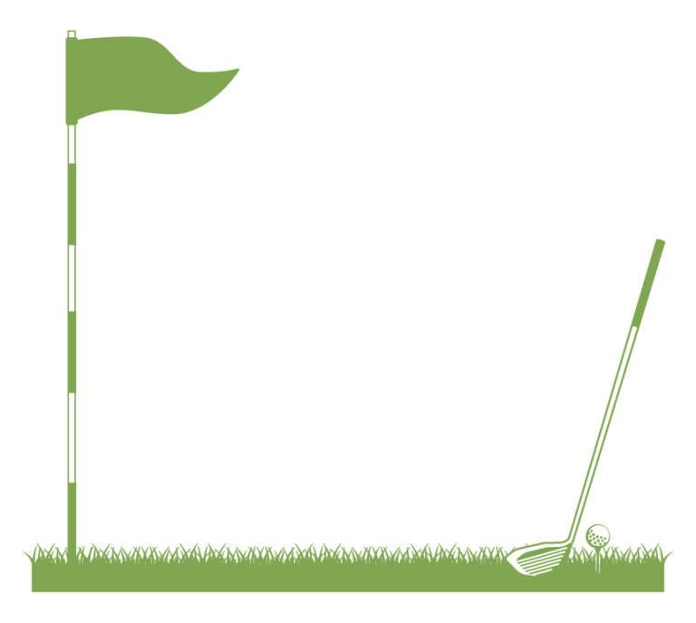 旗とドライバーのゴルフのフレーム・飾り枠のイラスト 無料のフリー素材 イラストエイト