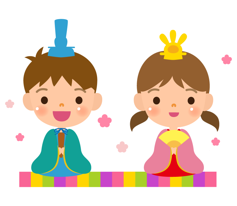 お雛様とお内裏様の子どものイラスト