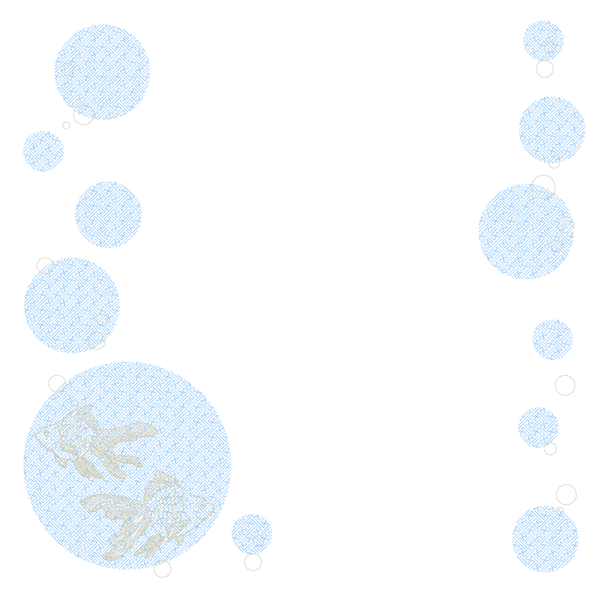 金魚と和柄の水玉模様のフレーム・飾り枠のイラスト