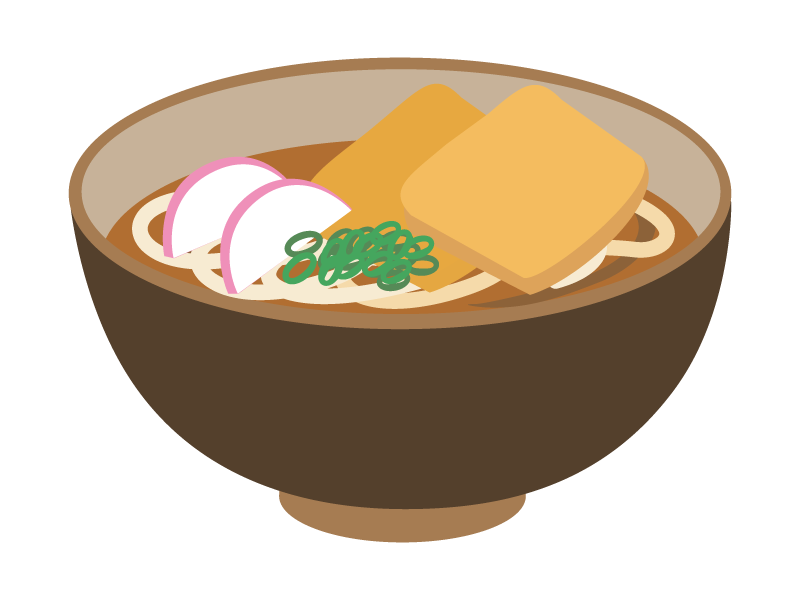 お揚げ・きつねうどんのイラスト