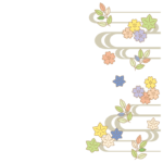 花や植物の和模様のフレーム・飾り枠のイラスト