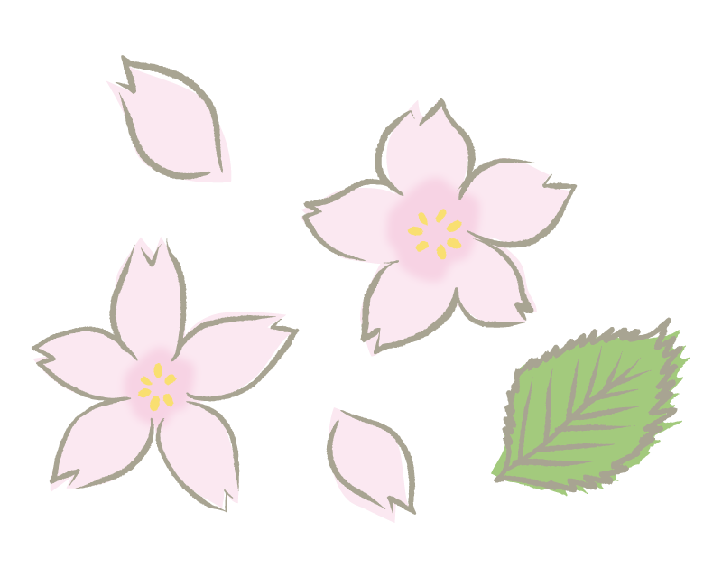 手書き風の桜の花びらのイラスト