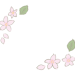 手書き風のシンプルな桜のフレーム・飾り枠のイラスト