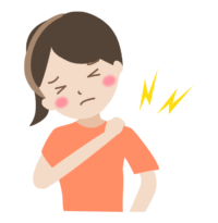 肩の痛み（女性）のイラスト …