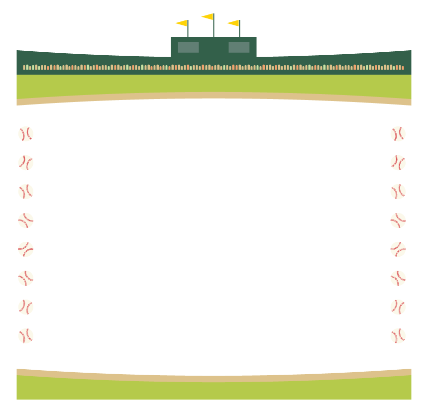 野球のスタジアムのフレーム・飾り枠のイラスト