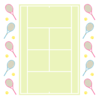 テニスコートのフレーム・飾り枠のイラスト