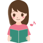 読書をする女性のイラスト