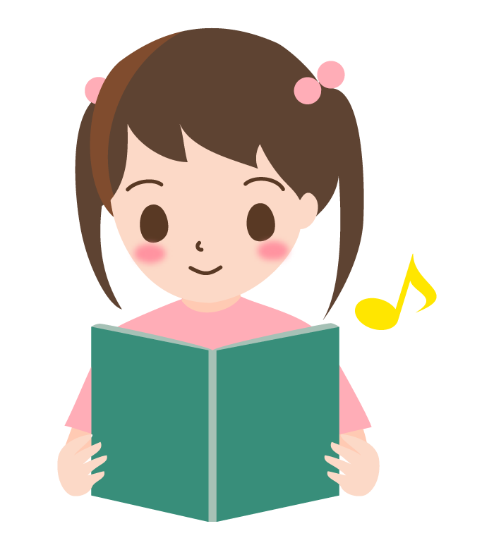 読書をする女の子のイラスト