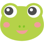 かわいいカエルの顔のイラスト