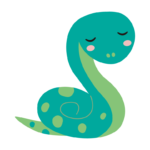 かわいい緑色のヘビのイラスト