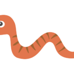 かわいいオレンジ色のヘビのイラスト