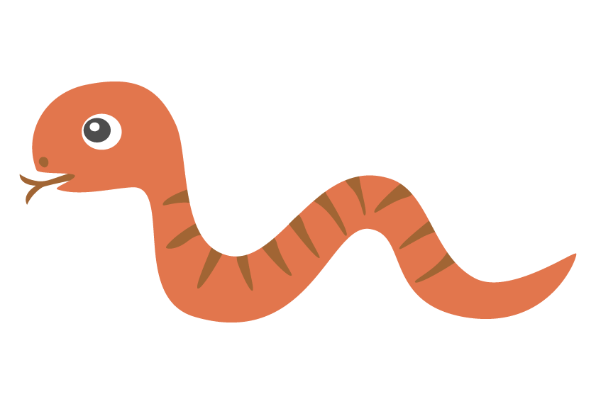 かわいいオレンジ色のヘビのイラスト