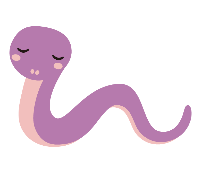 かわいい紫色のヘビのイラスト