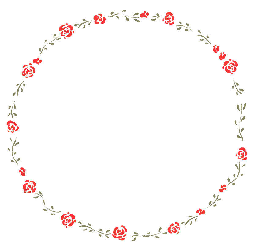 バラの花のサークル状のフレーム・飾り枠のイラスト