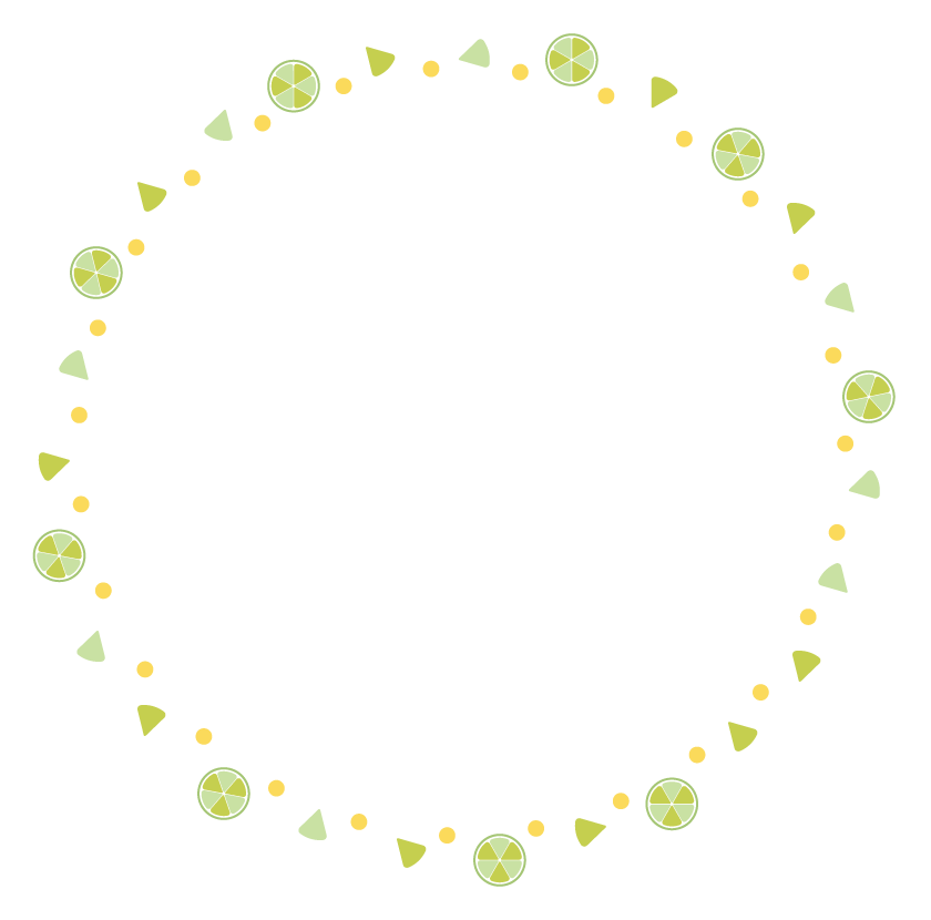 フルーツのサークル状のフレーム・飾り枠のイラスト