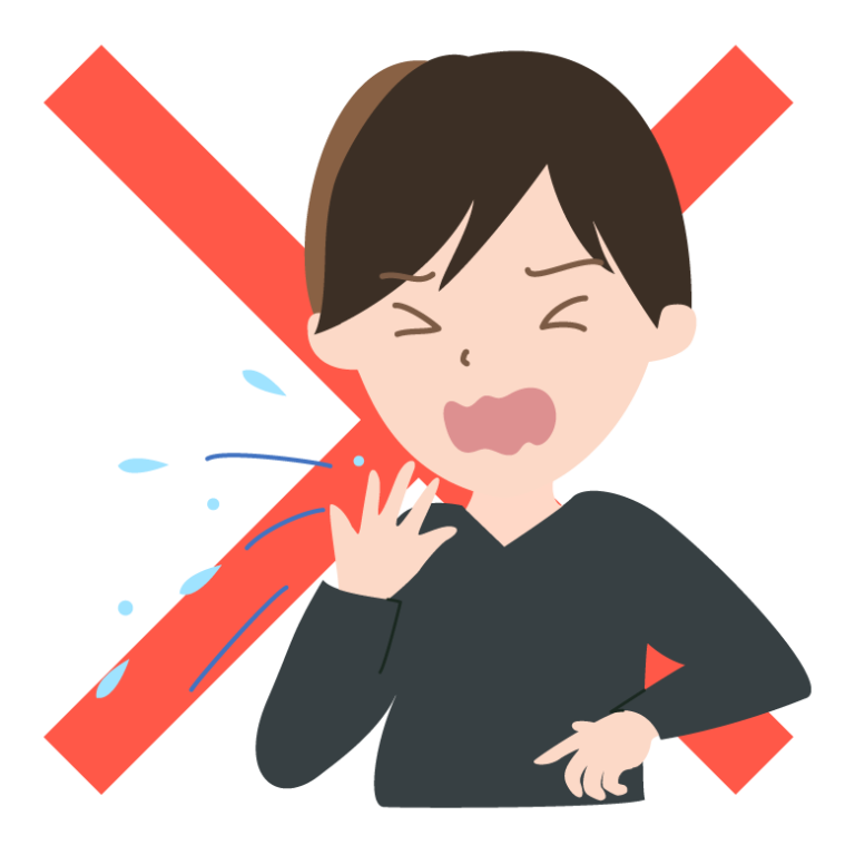 咳やくしゃみをする際のエチケットやマナーのイラスト 無料のフリー素材 イラストエイト