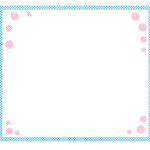 水玉模様の四角いフレーム・飾り枠のイラスト