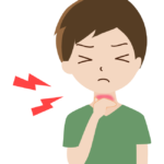 喉の痛みの男性のイラスト