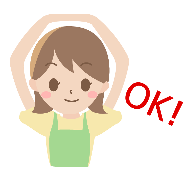 OKのポーズをする女性のイラスト