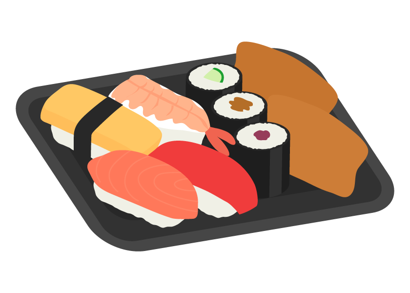 パック寿司のイラスト
