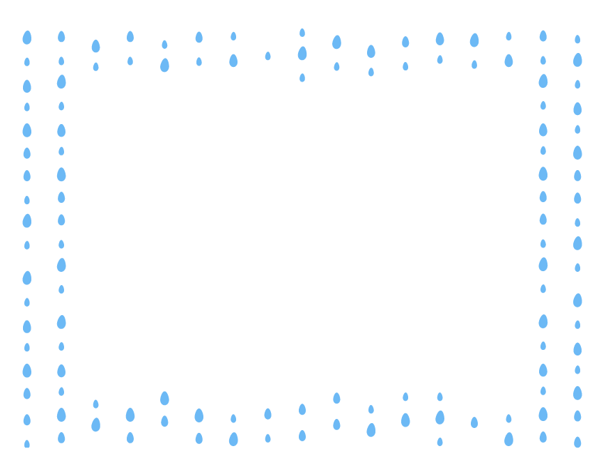 雨・水滴のフレーム・飾り枠のイラスト