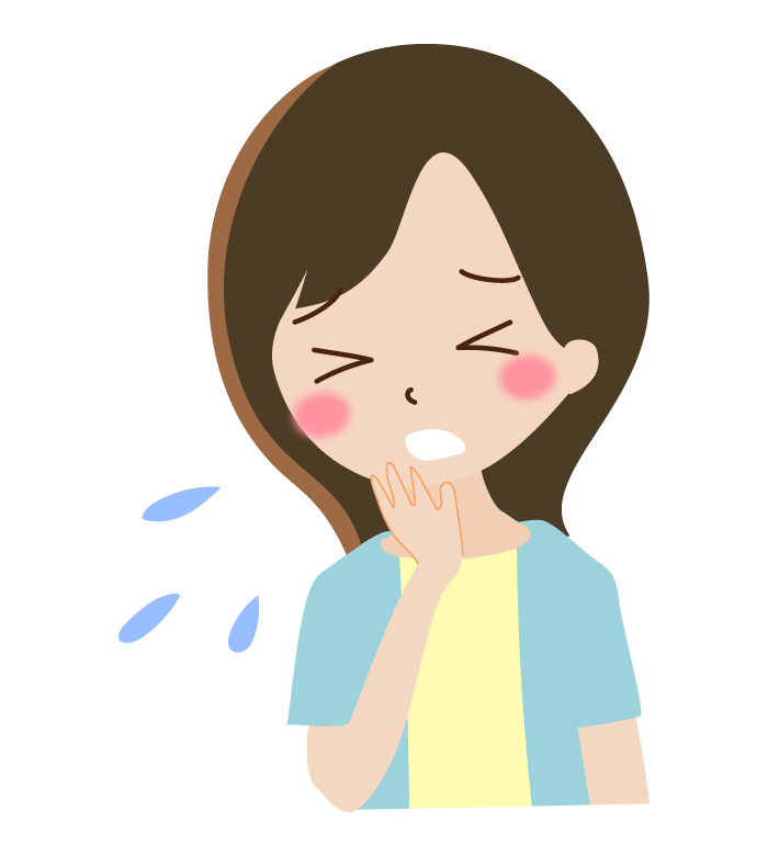 咳やくしゃみをしている女性のイラスト