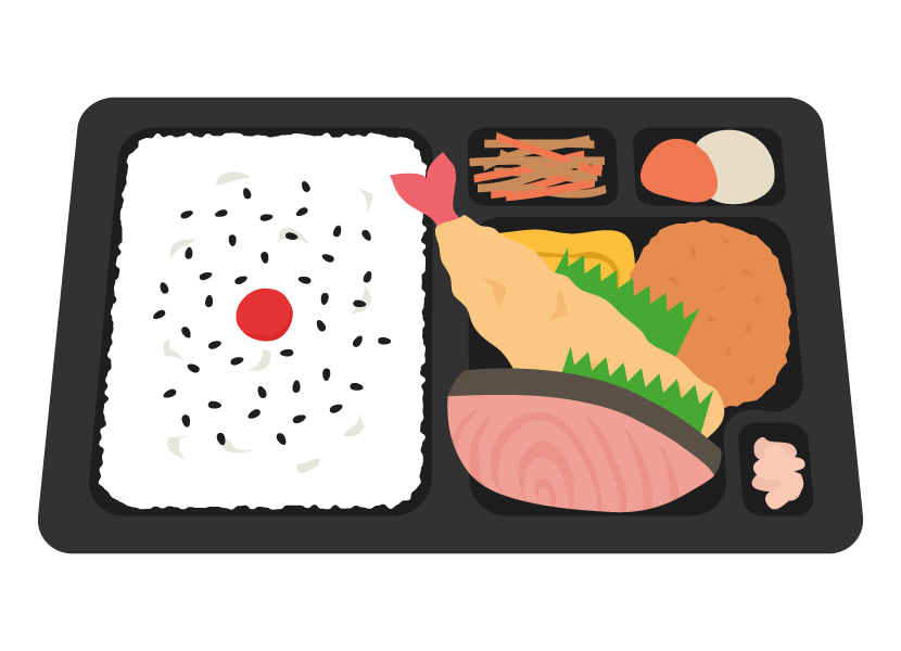 鮭弁当のイラスト