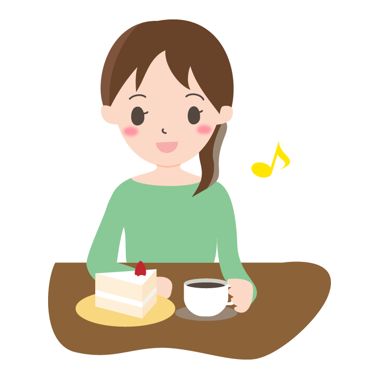 カフェを楽しむ女性のイラスト 無料のフリー素材 イラストエイト